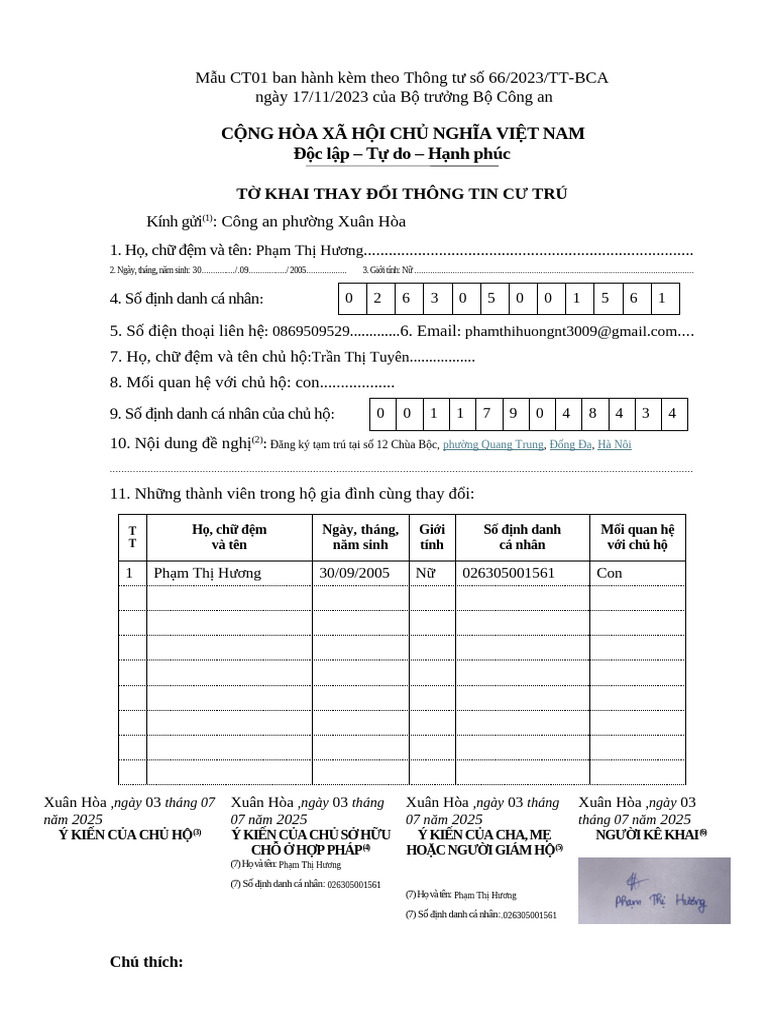 Mẫu CT01 - 66 | PDF