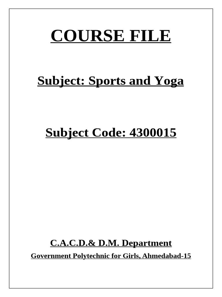 S & Y-Course File Title Page | PDF