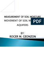 Aquifers Movement of Soil Moisture