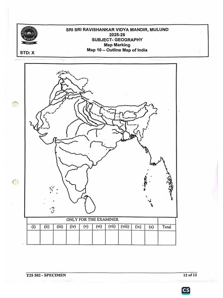 Outline Map of India | PDF