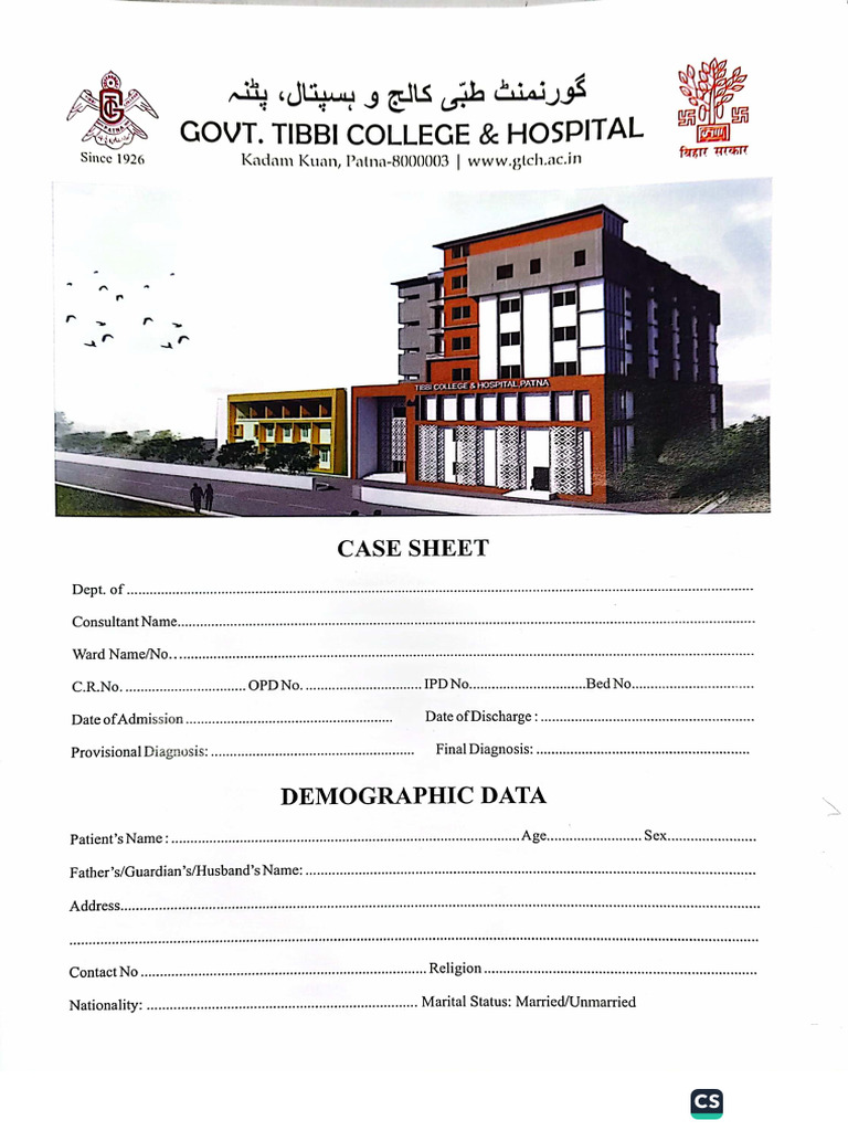 Case Sheet | PDF