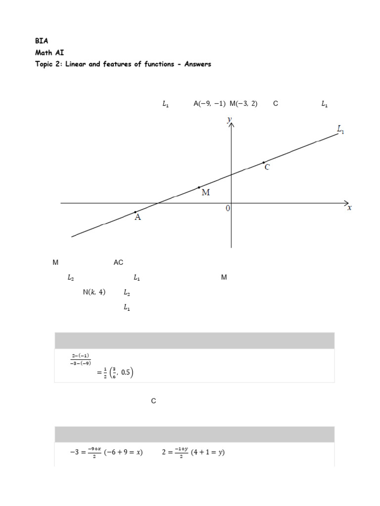 DP-Booklet Math AI Topic 2 Linear 2022 Ms | PDF | Area | Function ...