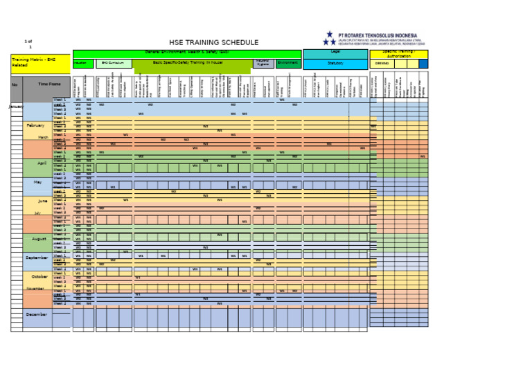 Training Schedule | PDF | Safety | Occupational Safety And Health