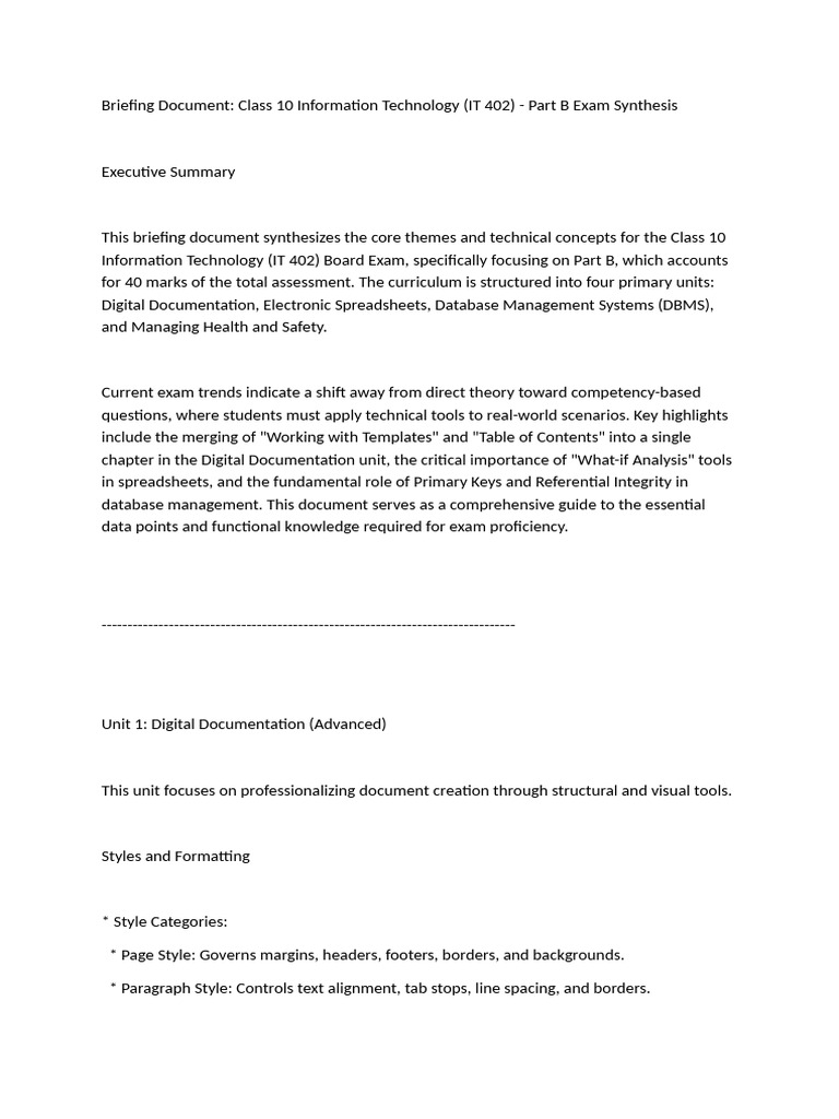 Briefing Document | PDF | Databases | Relational Database
