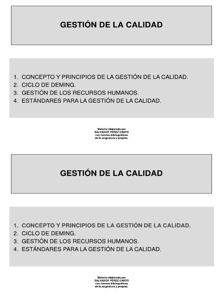 Gestión de La Calidad | PDF