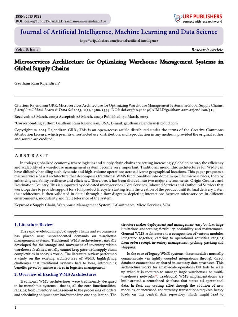 Microservices Architecture For Optimizing Warehouse Management Systems ...