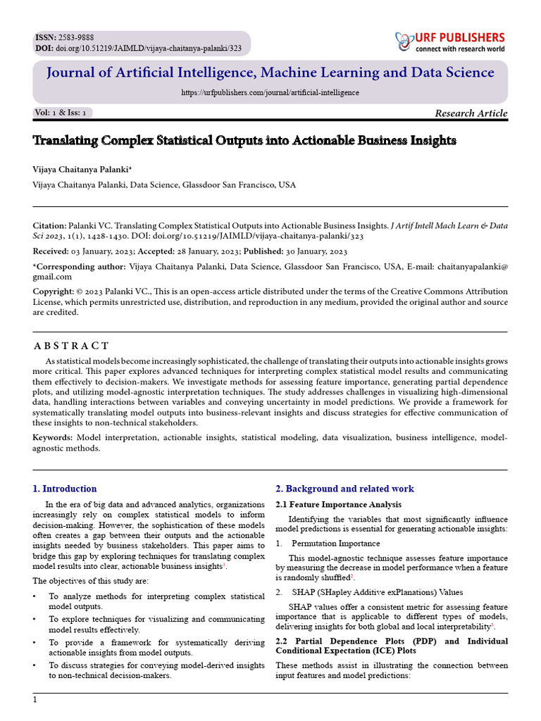 Translating Complex Statistical Outputs Into Actionable Business ...
