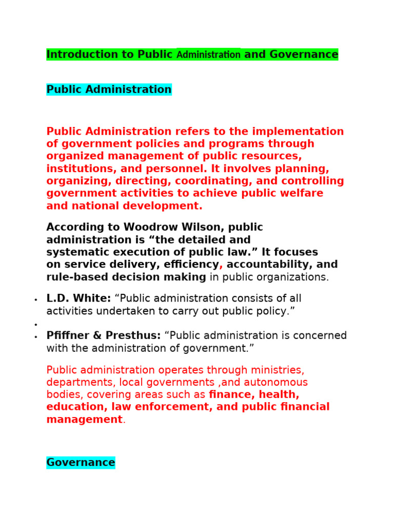 Intro To Public Administration | PDF | Governance | Equity (Economics)