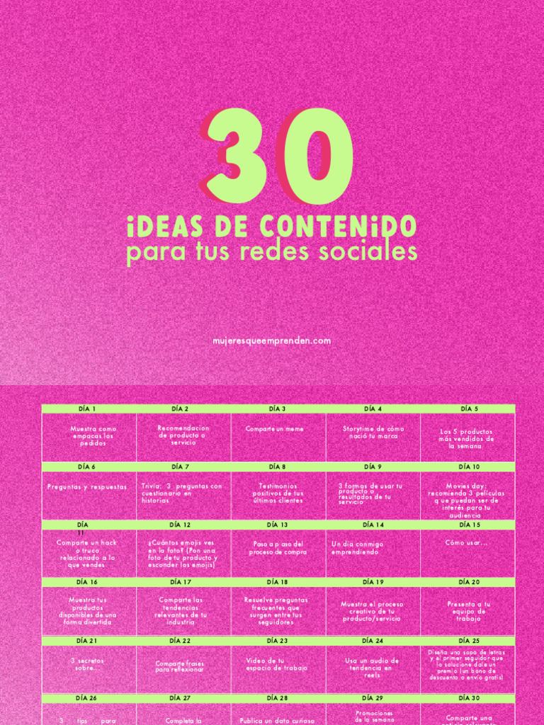 MQE - 30 Ideas de Contenido | PDF