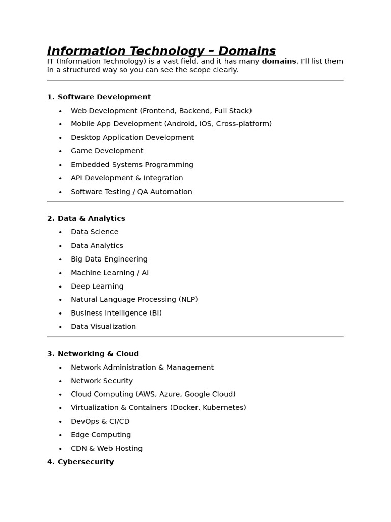 Information Technology - Domain | PDF | Cloud Computing | Databases