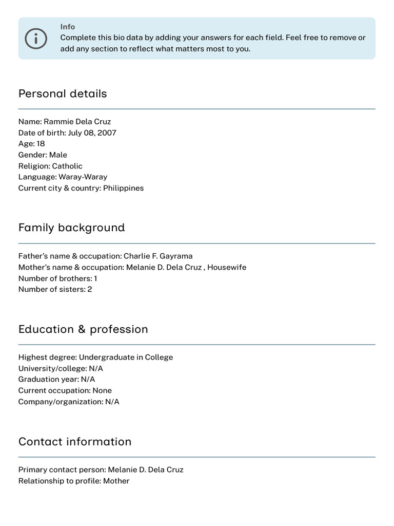Bio Data Doc in Denim Blue Grey Simple and Minimal Style_20260303 ...