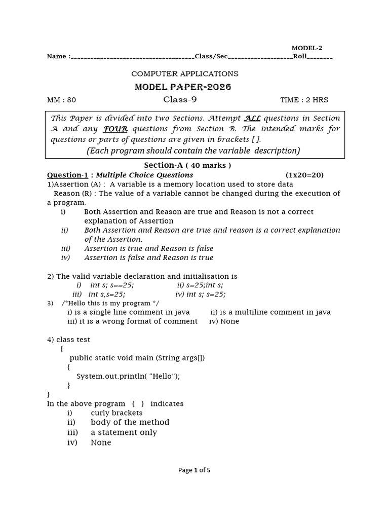 9 Cta Final 2026 Sample 2 | PDF | Control Flow | Computer Programming