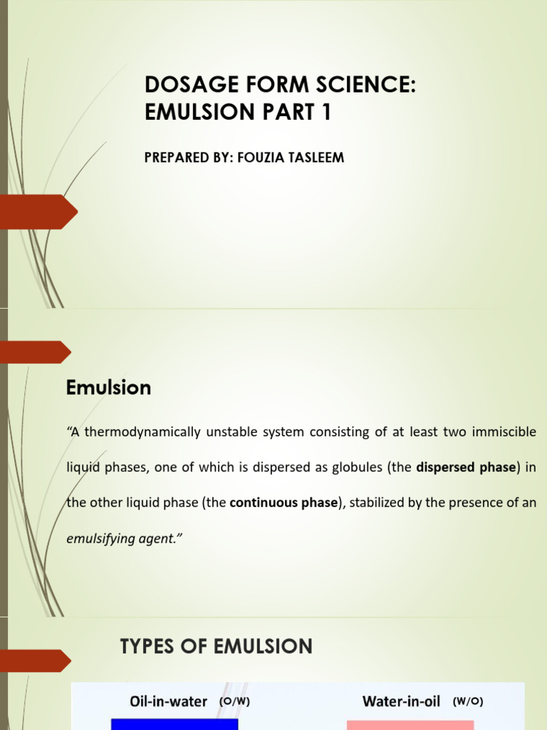 Emulsion Part 1 | PDF | Emulsion | Topical Medication