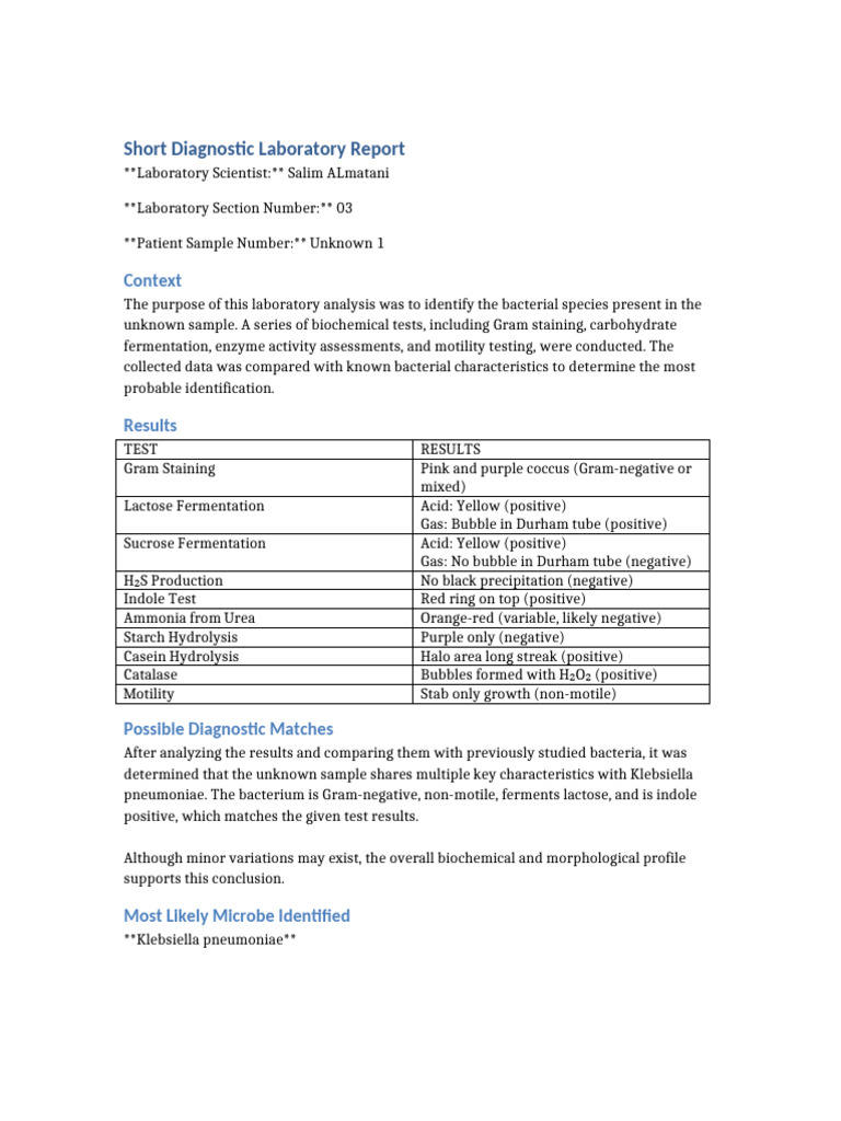 Diagnostic Lab | PDF