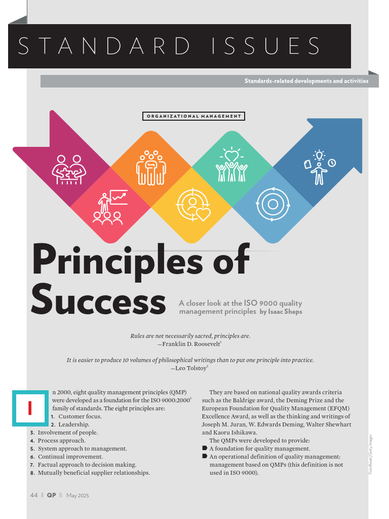 A Closer Look at The ISO 9000 Quality Management Principles | PDF ...
