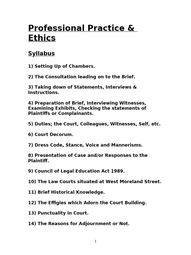 Professional Practice & Ethics LS | PDF | Acquittal | Plea