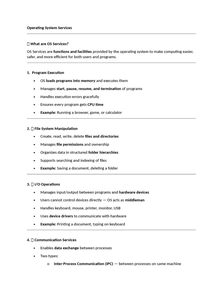 Operating System Services | PDF | Process (Computing) | Operating System