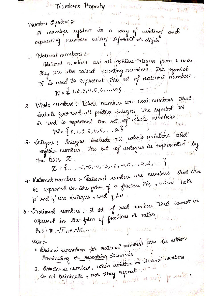 Unit 1 Numbers Property | PDF