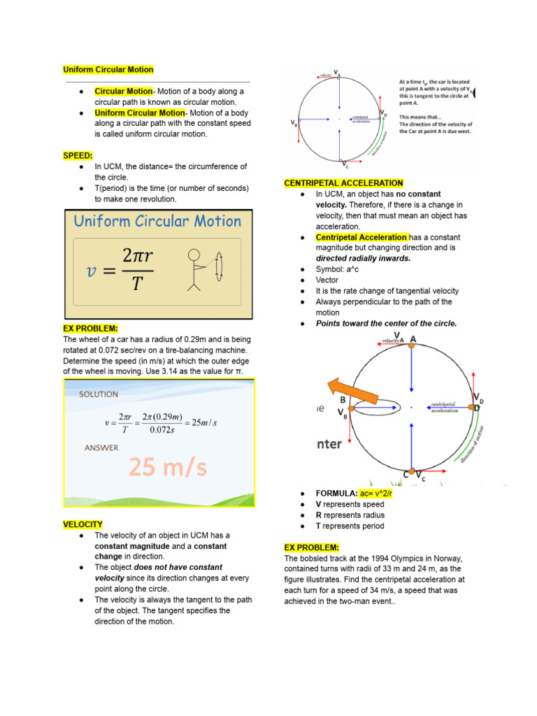 Uniform Circular Motion | PDF | Acceleration | Force