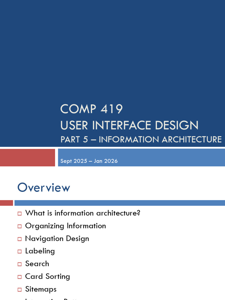 COMP 419 Part 5 - Information Architecture | PDF | Metadata ...