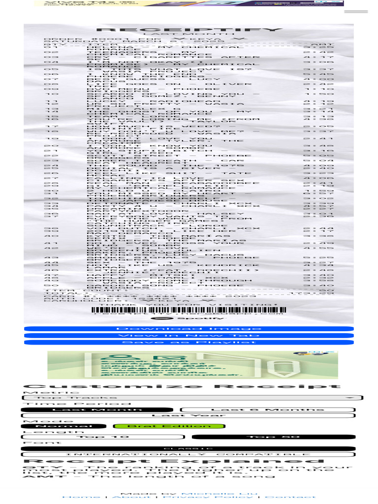 Receiptify 2 | PDF