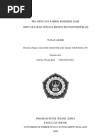 Download Pra Rencana Pabrik Biodiesel Dari Minyak Jarak Dengan Proses Transesterifikasi by Cristiano Hamdiansyah Sempadian SN100691573 doc pdf