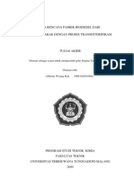 Pra Rencana Pabrik Biodiesel Dari Minyak Jarak Dengan Proses Transesterifikasi