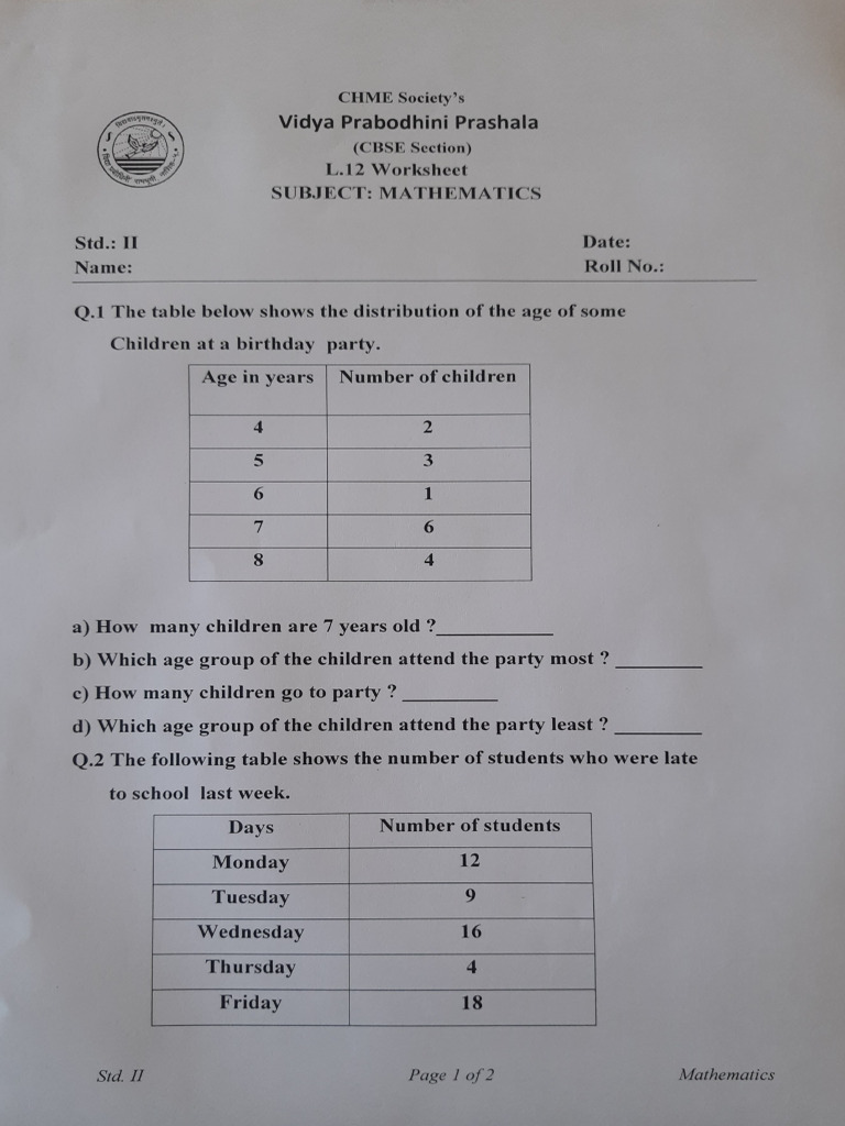 Practice Worksheet | PDF