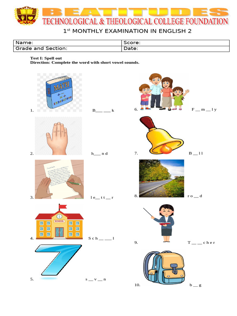English 2 Exam | PDF