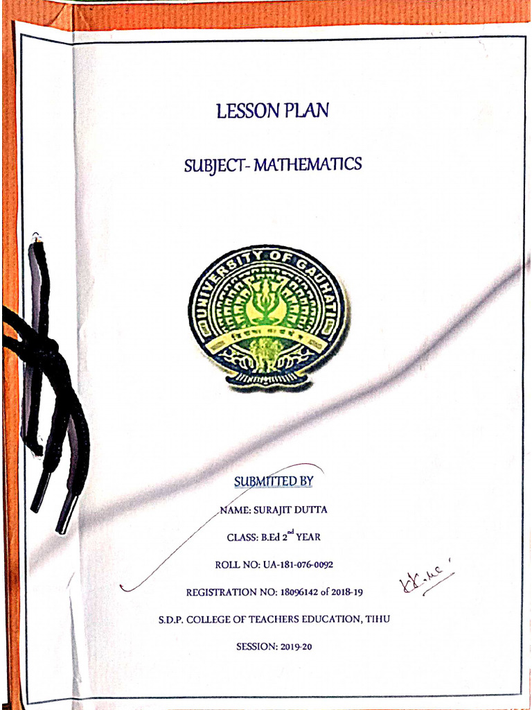 Lesson Plan Maths | PDF