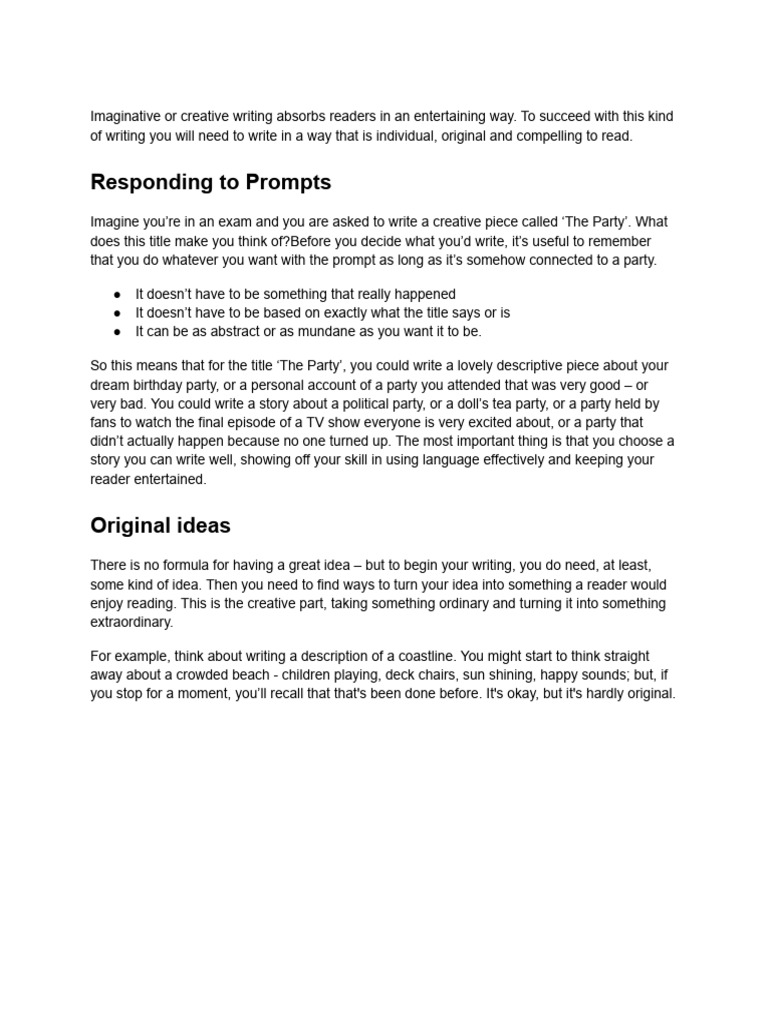 Creative Writing Structure | PDF | Plot (Narrative) | Thriller (Genre)