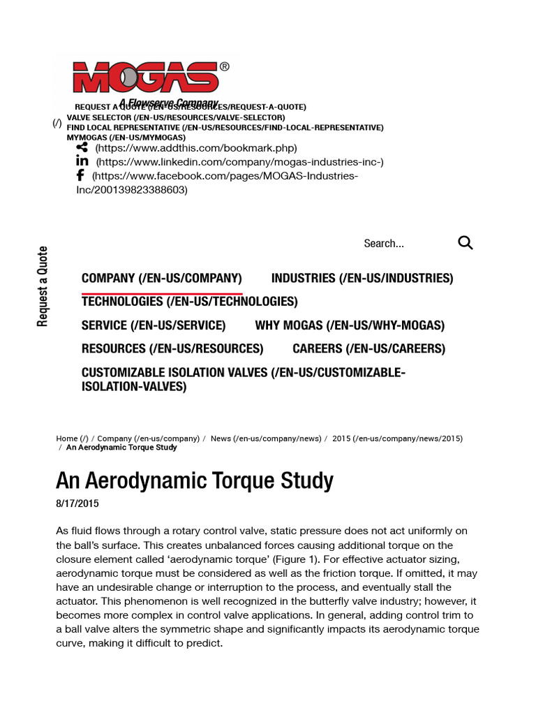 Aerodyn Torque Study - Mogas | PDF | Valve | Aerodynamics