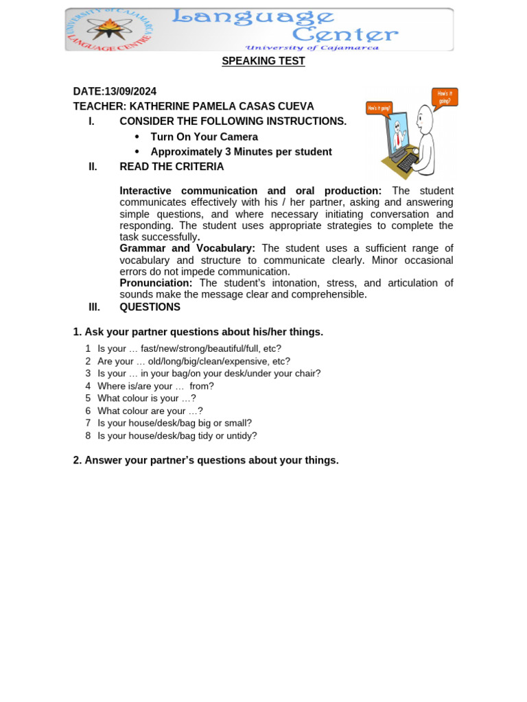 Speaking Elementary II | PDF