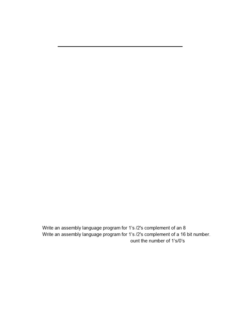 Microprocessor Lab File Format With List of Programs | PDF | Assembly ...