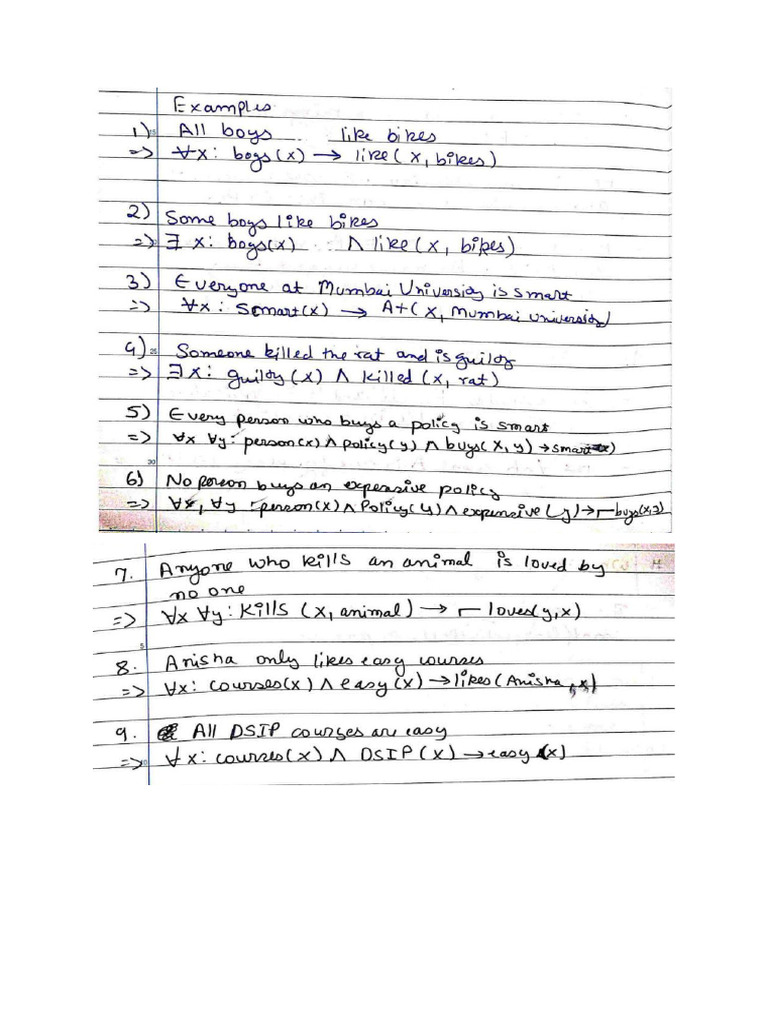 First Order Logic Example | PDF