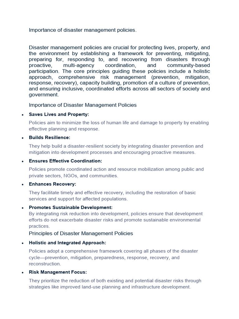Module - 3 - Importance of Disaster Management Policies | PDF ...