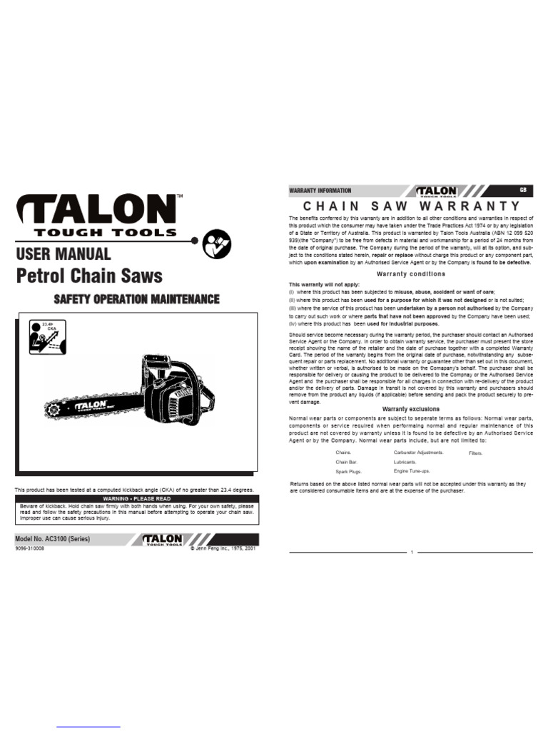 Talon Ac3100 - Series Users Manual | PDF | Machines