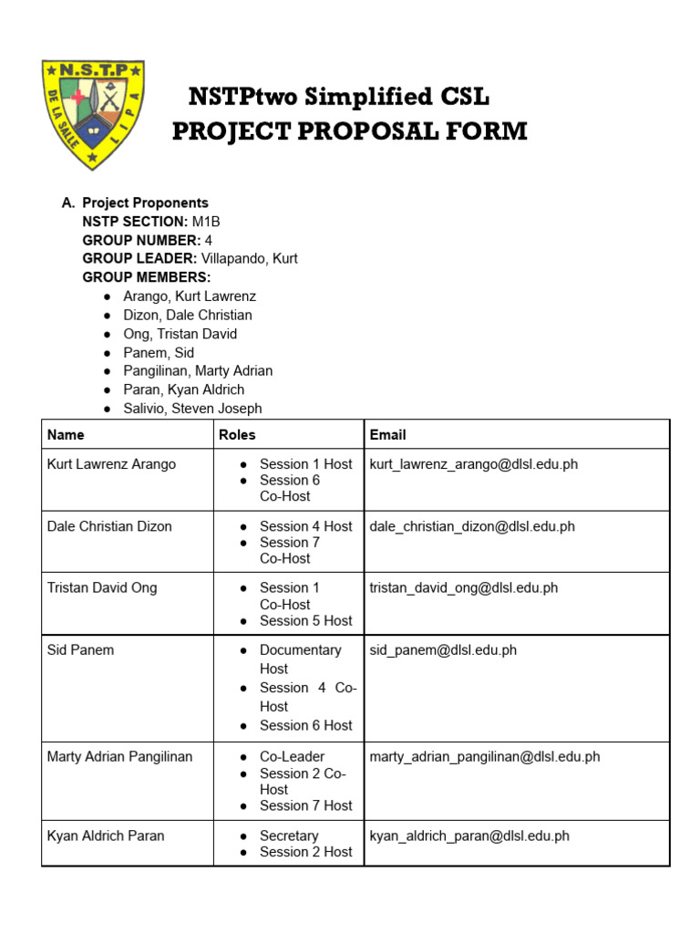NSTP Proposal Group 4 M1B | PDF | Economies