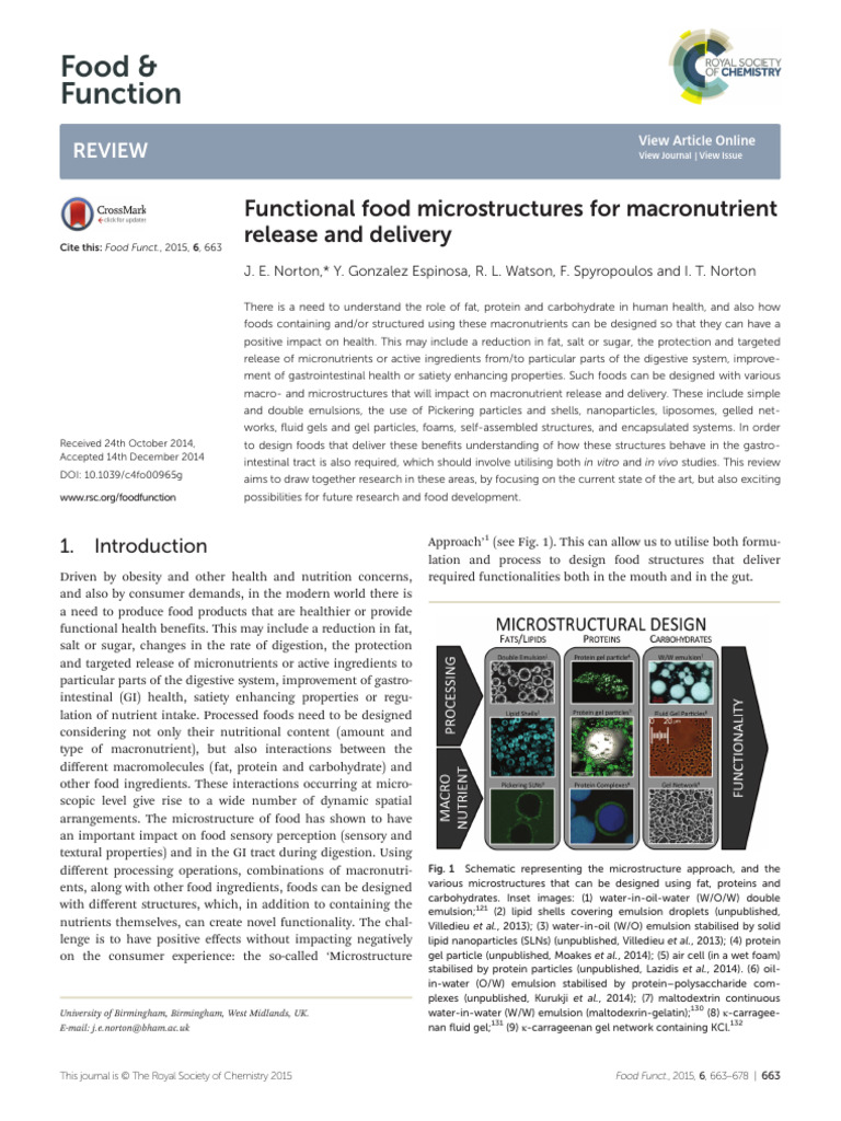 2015 Functional Food Microstructures For Macronutrient | PDF ...