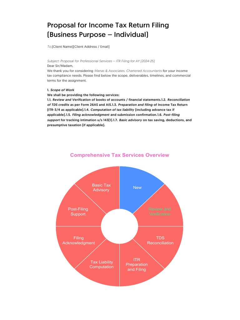Proposal For Income Tax Return Filing (Business Purpose - Individual ...