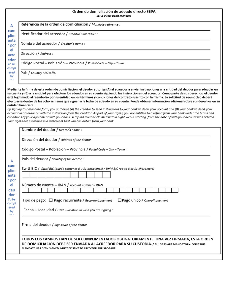 Mandato Sepa | PDF