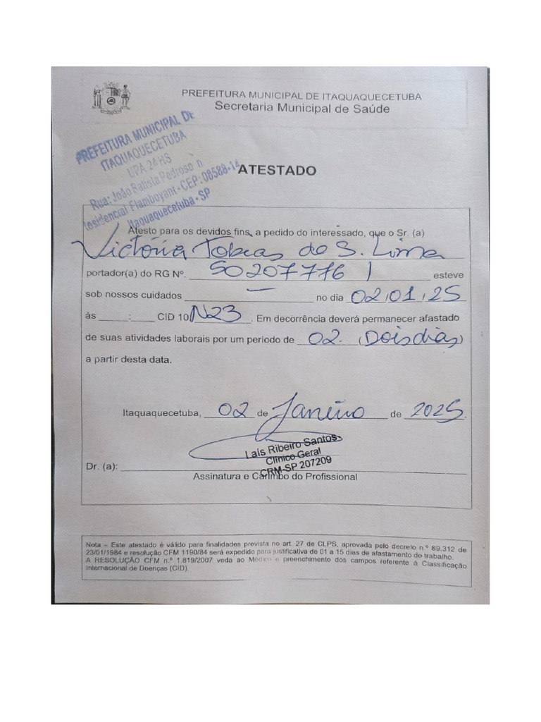Atestado Digitalizado Corrigido | PDF
