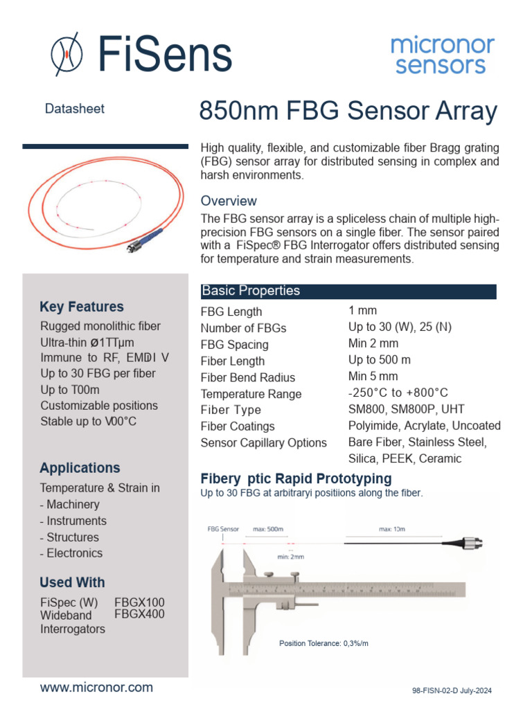 Micronor Ds FBG Sensor Chain | PDF | Materials