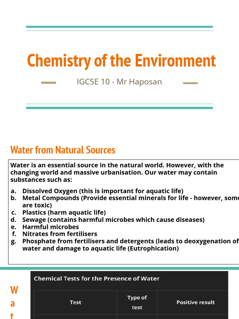 Chemistry of The Environment | PDF | Fertilizer | Oxide