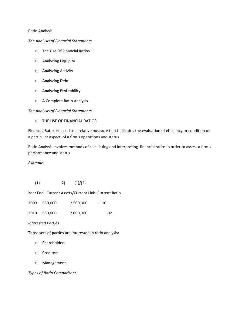 Comprehensive Financial Ratio Analysis | PDF | Financial Ratio | Debt