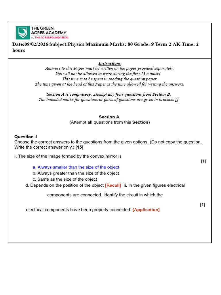 Grade 9 - Physics - Term 2 - 25 - 26 - AK | PDF | Force | Buoyancy