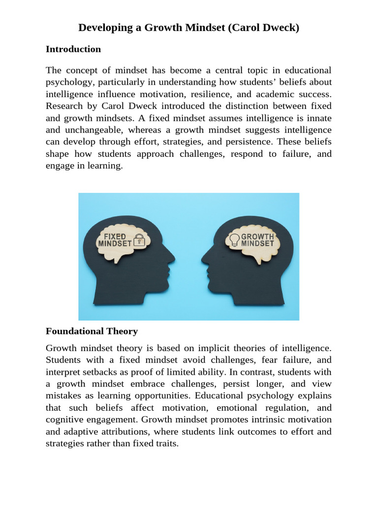 Assignment 1 MT Educational Psychology | PDF | Mindset | Motivational