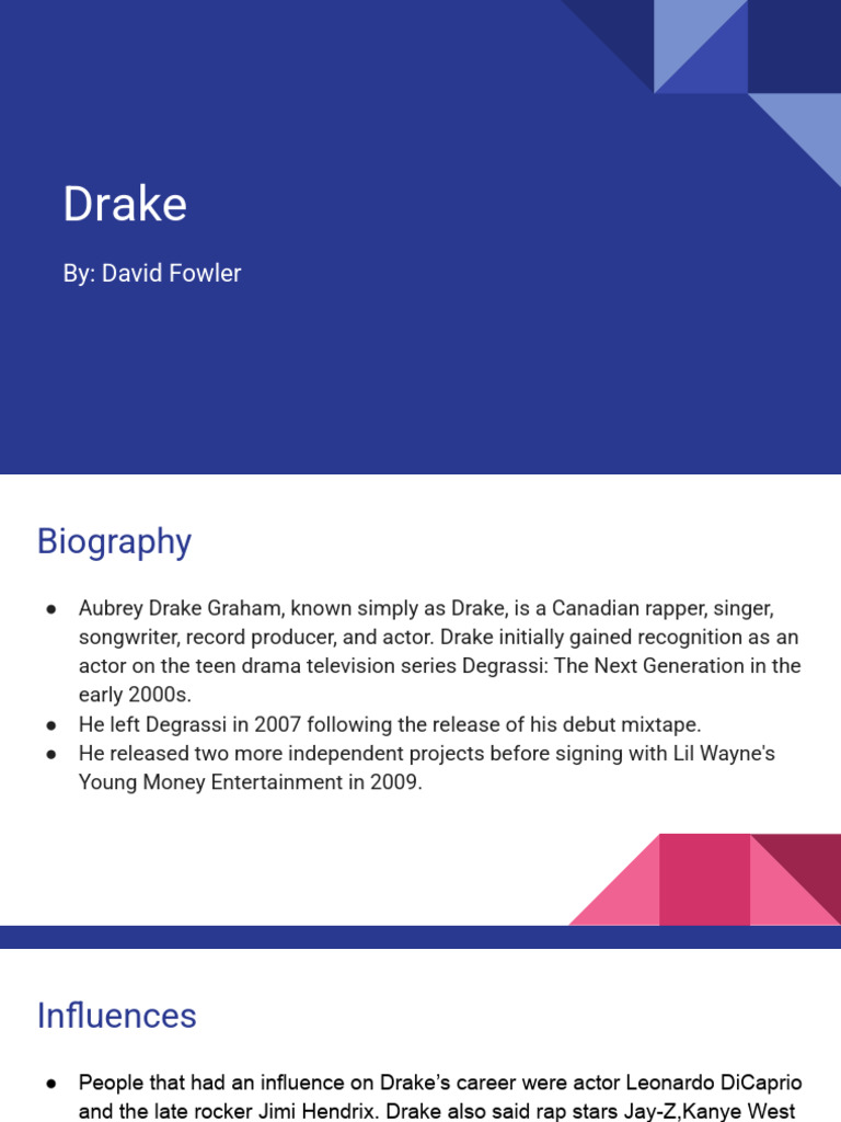 Final Presentation - David Fowler | PDF | Drake (Musician) | African ...