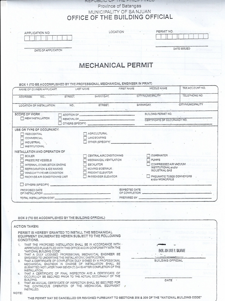 Mechanical Permit | PDF