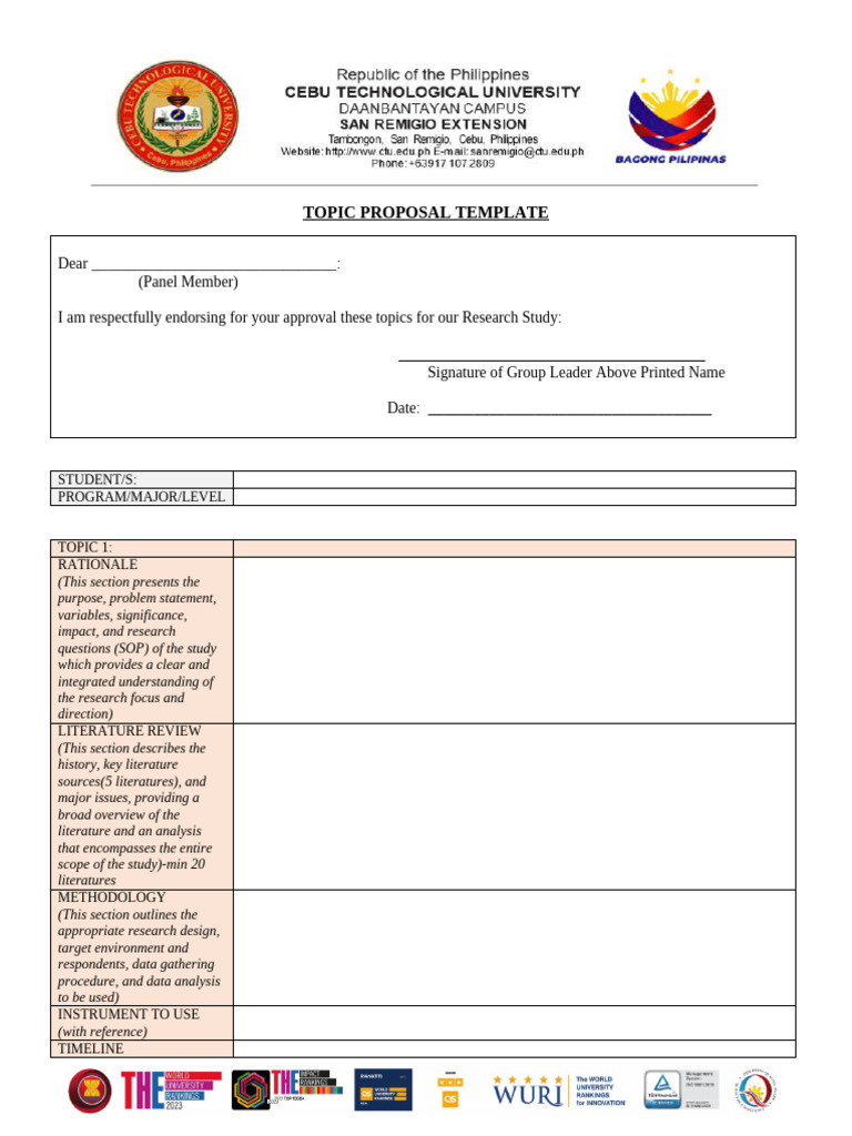 Topic Proposal Template | PDF | Data Analysis | Literature Review